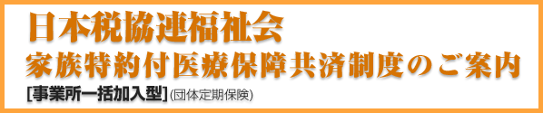 日本税協連福祉会　家族特約付医療保障共済制度のご案内